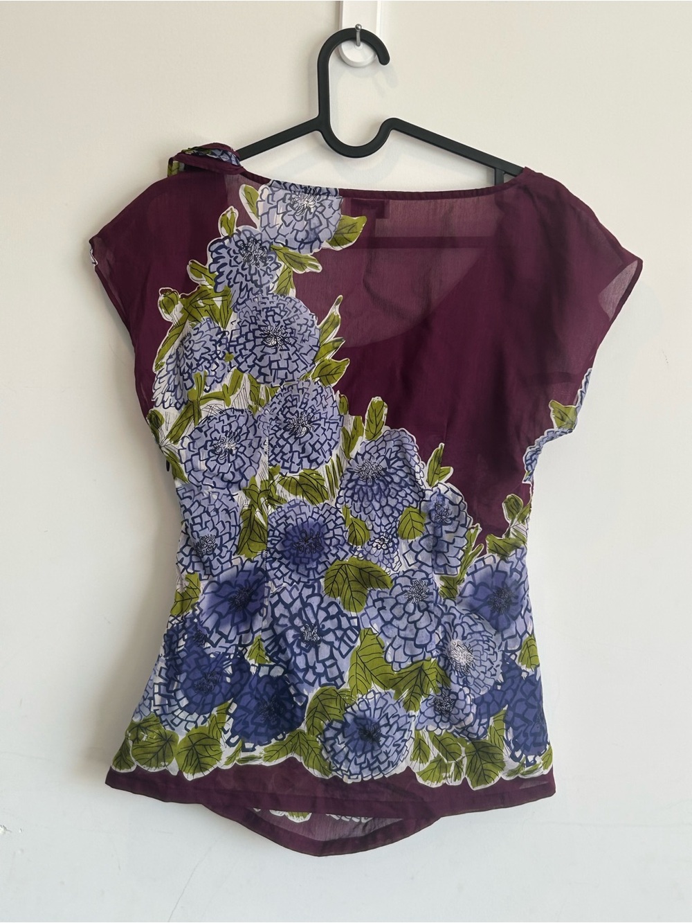 We Love Vera for Anthropologie NWOT Floral Peplum Blouse Plum Purple Size 0 - Picture 4 of 9